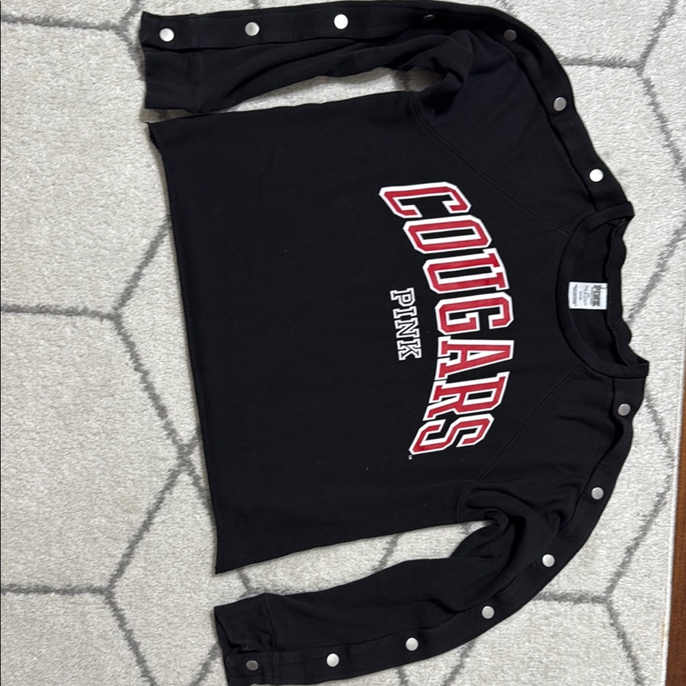 PINK Victoria's Secret Black Sweatshirt with Red Accents